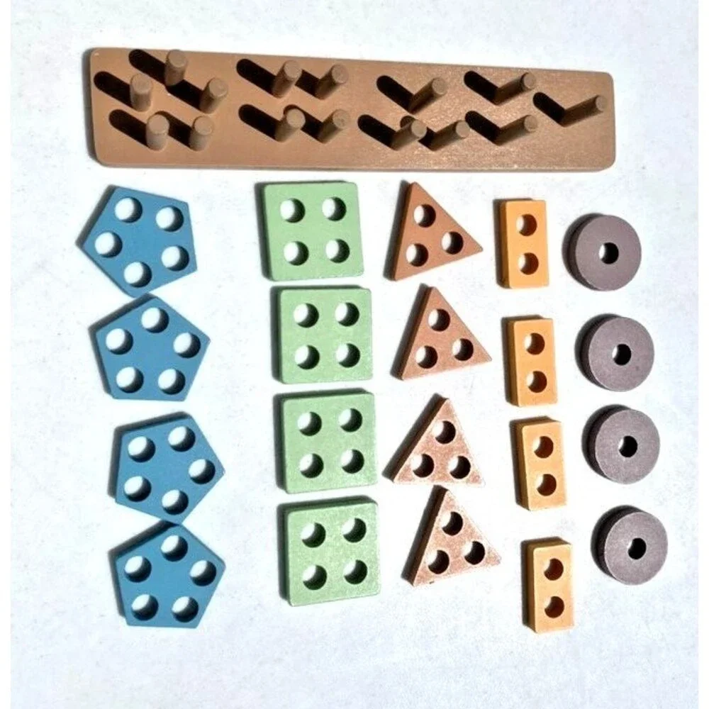 Kekristv Montessori Wooden Shapes Sorting, Stacking, Colors Puzzle Learn Toddler